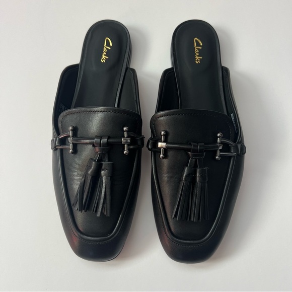 Clarks Pure2 Trim Leather Embellished Square Toe Mules - Picture 1 of 7